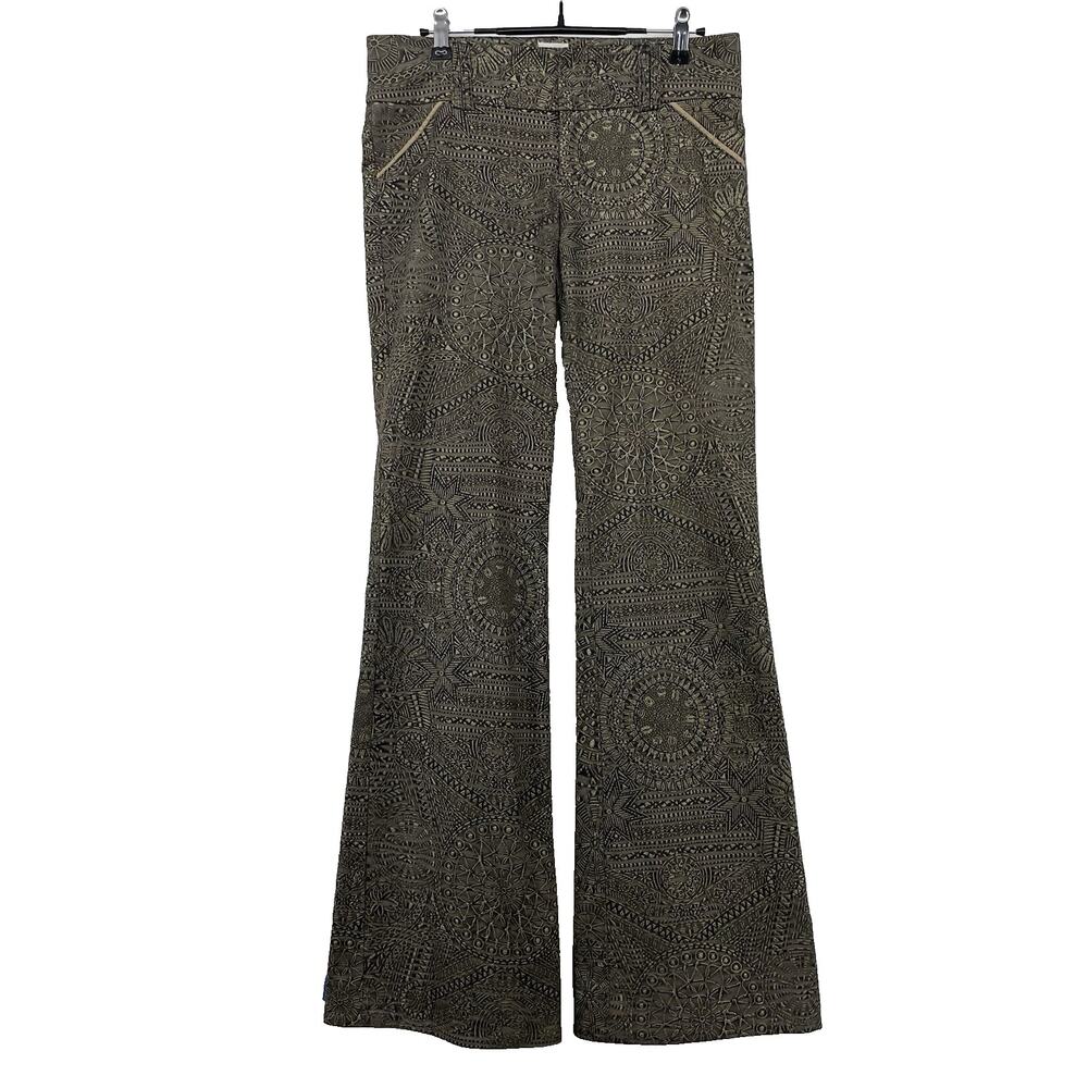 Cache Size 4 Textured Flare Boho Pants Geometric … - image 2